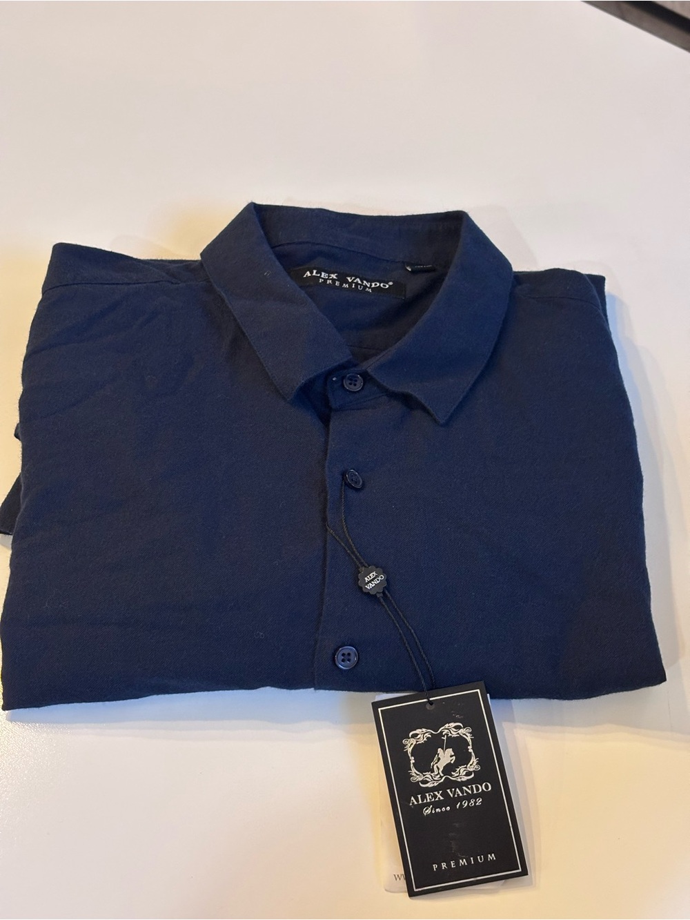 Alex Vando Men’s Long Sleeve Button down, XL, long sleeve, navy blue. NWT